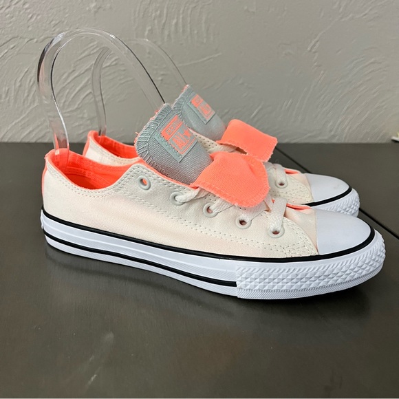 Converse CTAS Double Tongue Ox Low Top Egret White Pink Big Kid Girl sneakers 3 - Picture 3 of 6